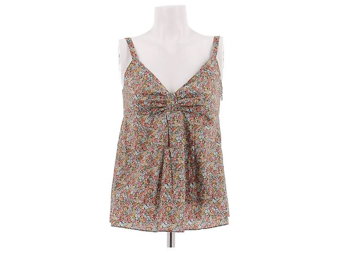 Top de algodón con estampado floral beige Cacharel Talla 38