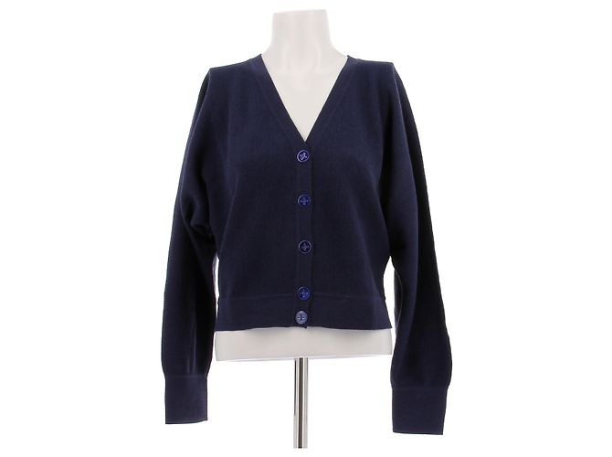 Autre Marque MOLLI Navy Blue Wool Cardigan