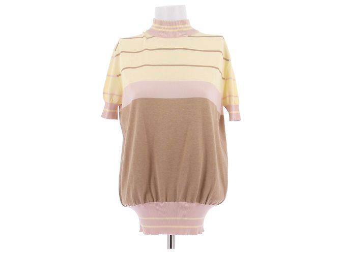 Marni Top manches courtes à rayures Beige