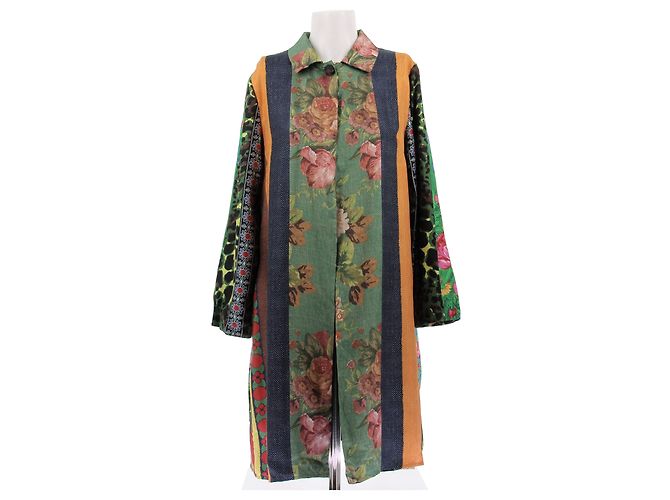 Blusa de seda estampada verde Pierre Louis Mascia