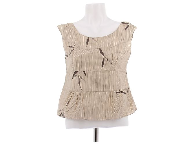 Marni Top sin mangas a rayas Beige