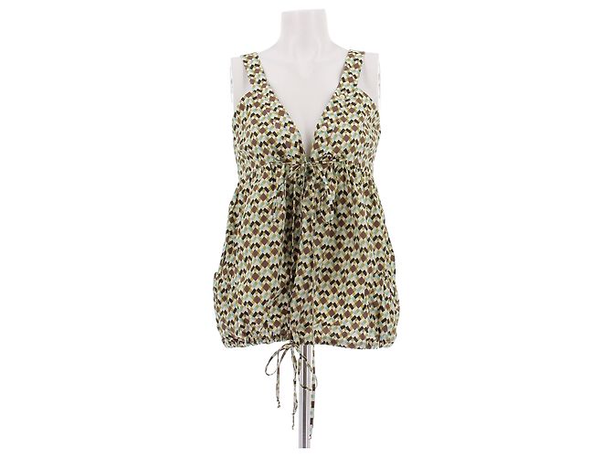 Top de algodón estampado Marni Beige Talla 40