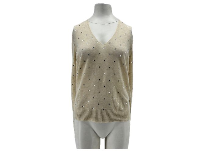 Pull en cachemire Zadig & Voltaire beige à strass