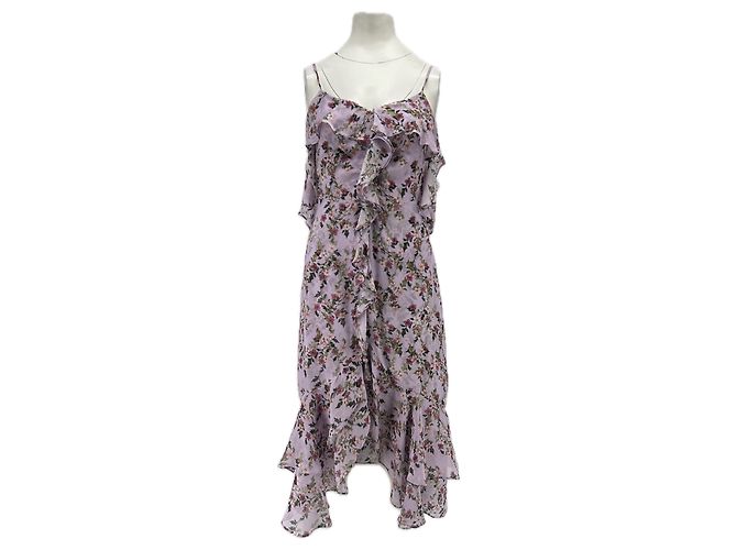 Autre Marque Vestido de lino rosa con flores INTERMIX