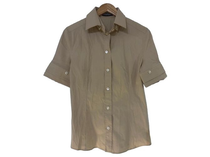Dolce & Gabbana Camisa Beige de Manga Corta