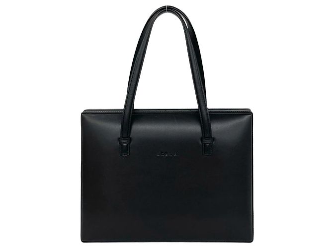 Loewe Vintage Logo Embossed Leather Handbag