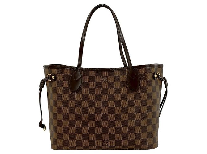 Bolsa Tote Louis Vuitton Neverfull PM Damier Pattern Marrom