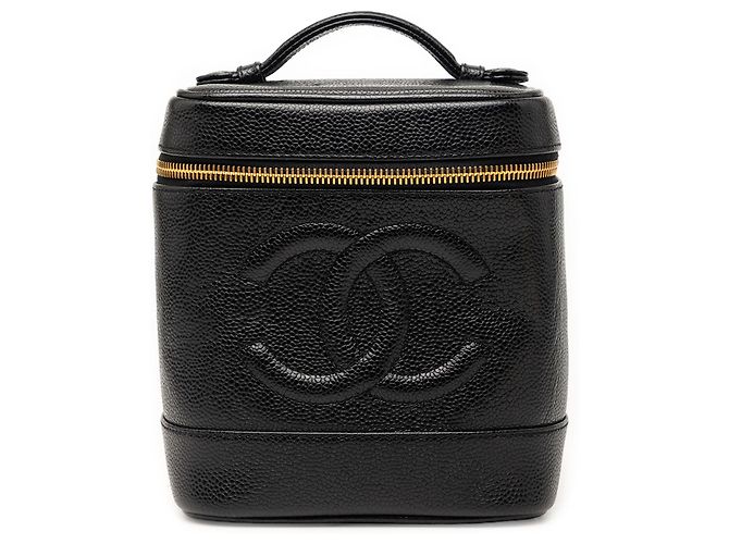 Vanity Beauty case Chanel Black CC Caviar Nero