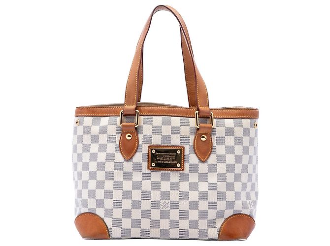 Louis Vuitton White Damier Azur Hampstead PM Bianco