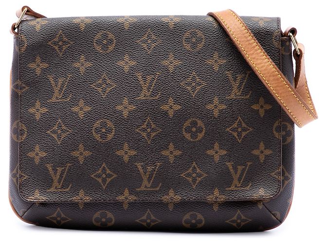 Louis Vuitton Marrom Monogram Musette Tango com Alça Curta