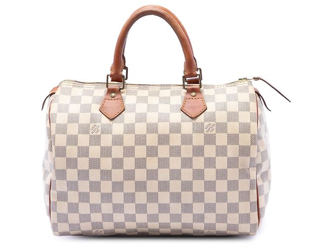 Louis Vuitton White Damier Azur Speedy 30 Branco