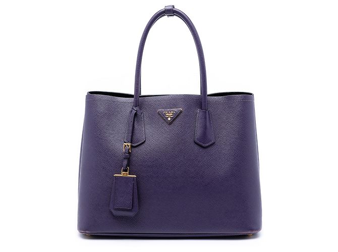 Prada Borsa Double Saffiano Cuir Viola Medium Porpora