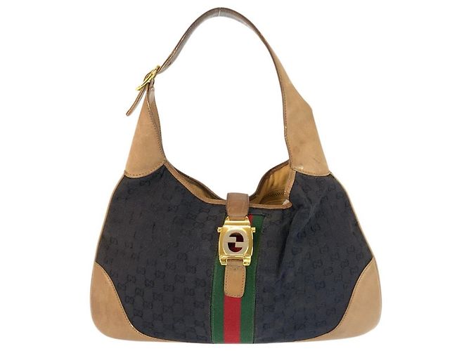 Borsa a tracolla Gucci GG Canvas e pelle Nero