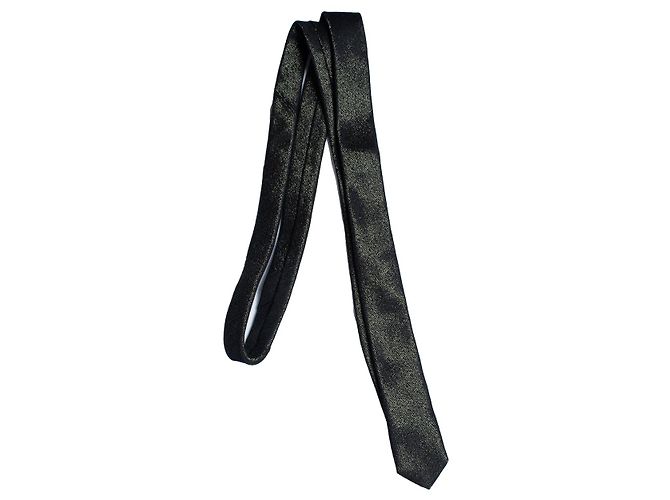 Saint Laurent, cravatta nera e oro Multicolore 