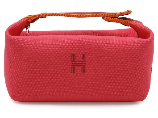 Hermès Necessaire Hermes Canvas Black PM Rosa