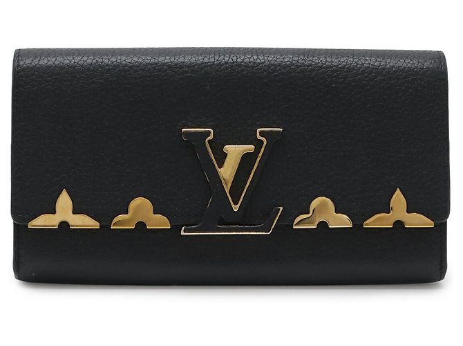 Cartera Bifold Louis Vuitton Capucines Negra Negro
