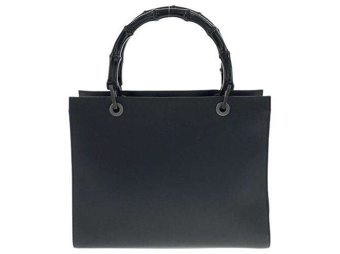 Bamboo Bolsa Tote de Couro com Alça de Bambu Gucci Preto