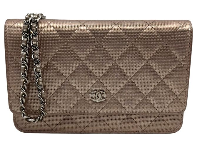 Chanel WOC Wallet on Chain Rosé Metallic Mesh Effect Rosa