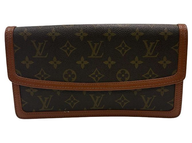 Clutch Louis Vuitton Monogram Pochette Dame Marrom