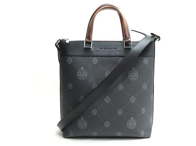 Sac cabas vertical 2-way Berluti Passenger Marron Noir