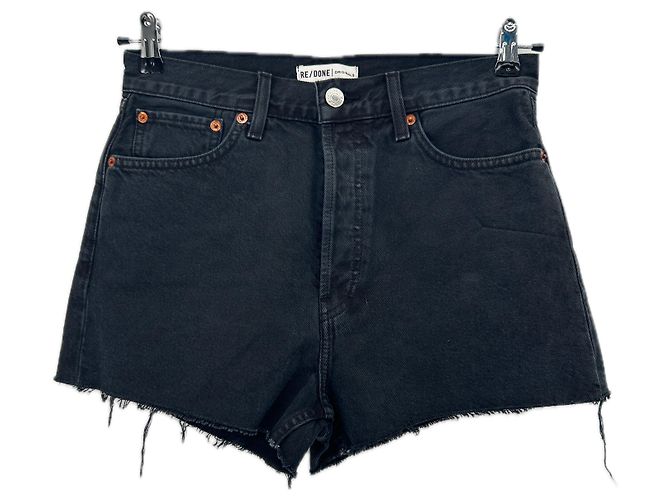 Autre Marque RE DONE Shorts aus Baumwolle Schwarz