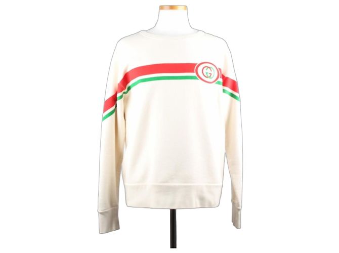 Gucci GG Logo Crewneck Sweatshirt White