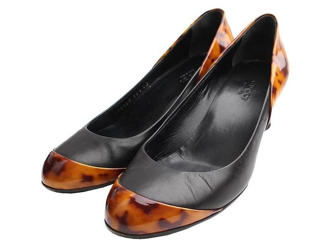 Gucci Escarpins avec bordure léopard Noir