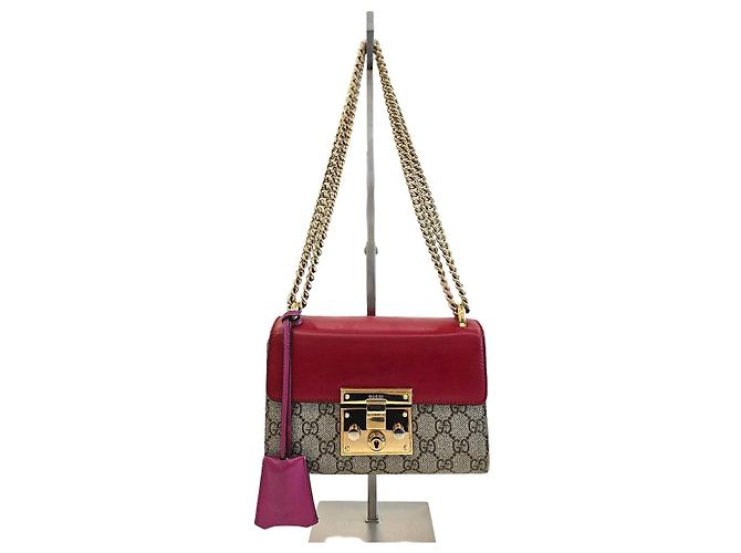 Gucci Bolso pequeño de hombro y bandolera Paddy Lock GG Supreme con cadena Castaño