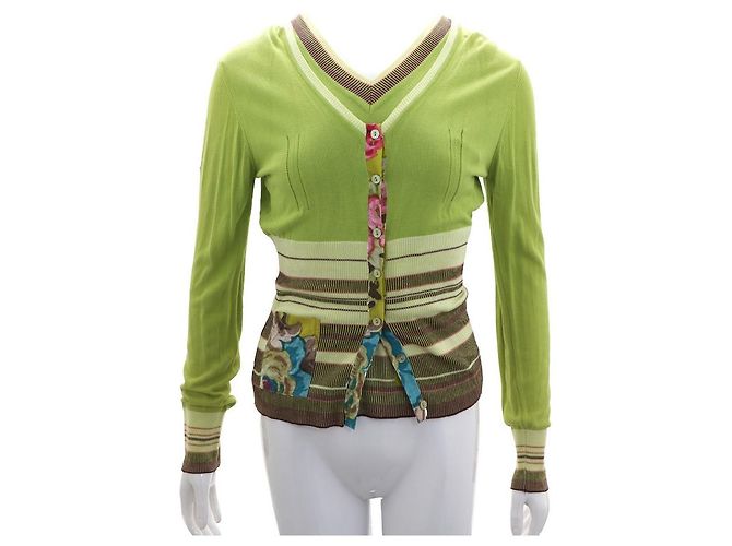Kenzo Conjunto de cardigan e regata verde