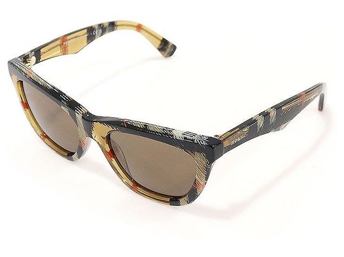 Burberry Check Light Sand Cat Eye Sunglasses Brown