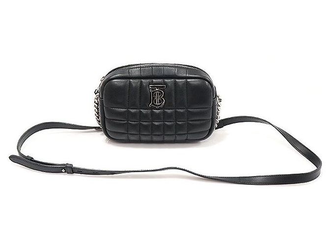 Burberry Black Quilted Smooth Lambskin Mini Lola Camera