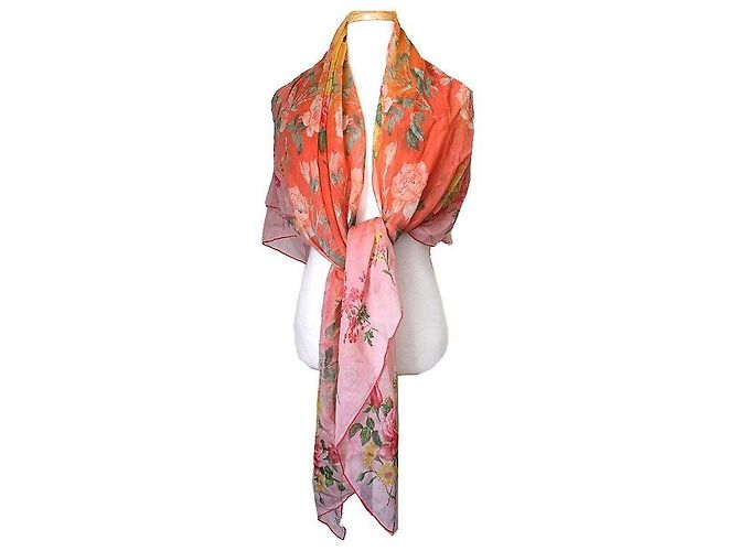 Alexander Mcqueen Lenço de seda Rosa Coral