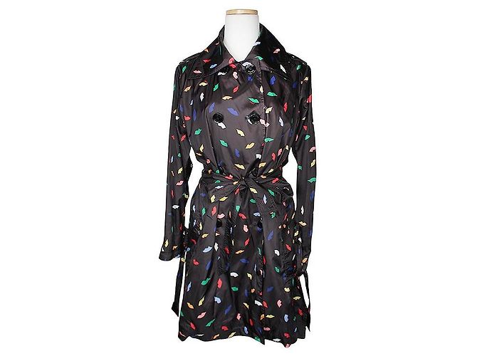 Sonia Rykiel Multicolor Print Raincoat Red