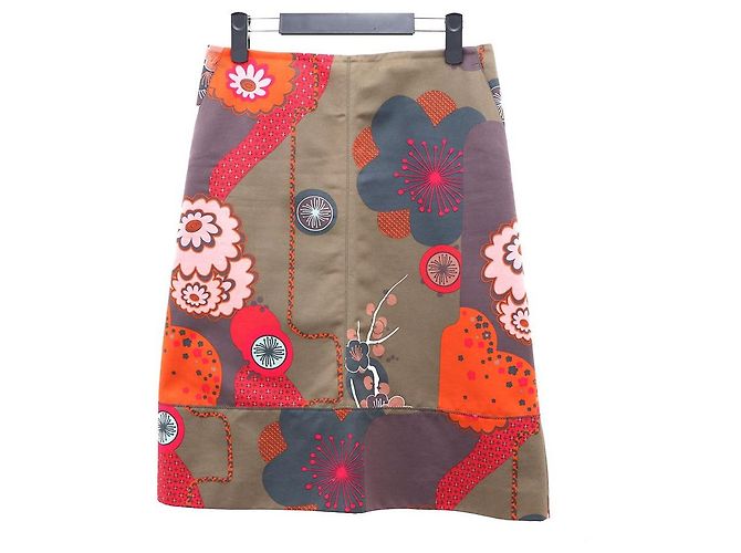 Kenzo Khakirock mit Blumenmuster Braun