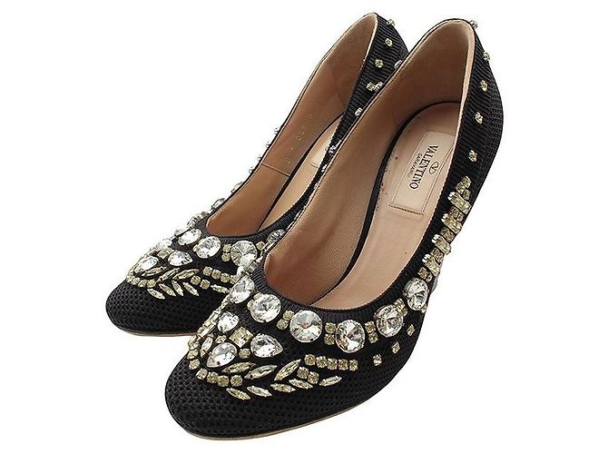 Valentino Black Crystal Pumps