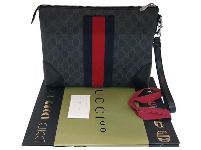 Gucci Clutch Supreme Stripe Blu