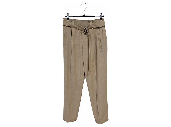 Brunello Cucinelli Damenhose mit Gürtel und elastischem Bund Braun