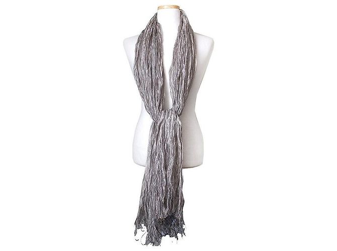 Sciarpa Armani Collegioni in misto seta argento metallizzato