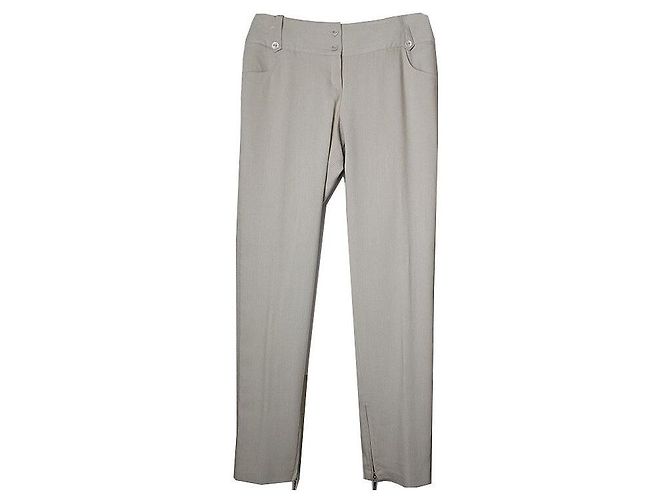 Dior Pantalones de seda beige Plata 