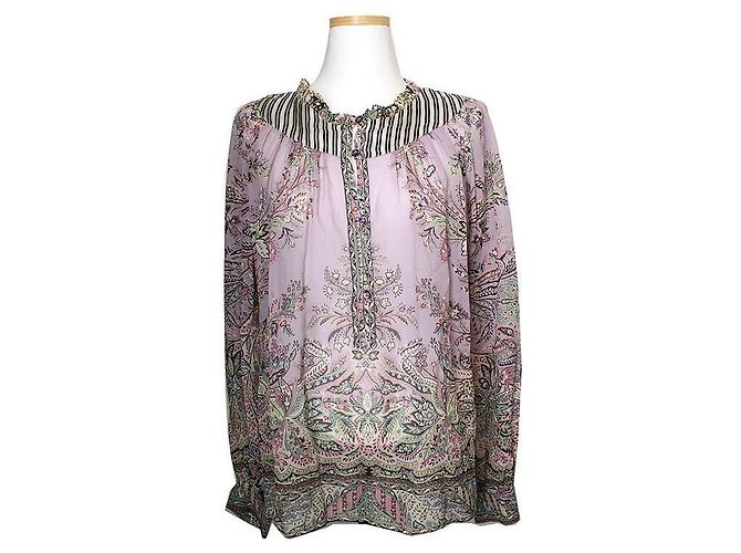 Etro Camicetta in seta con stampa lilla Multicolore