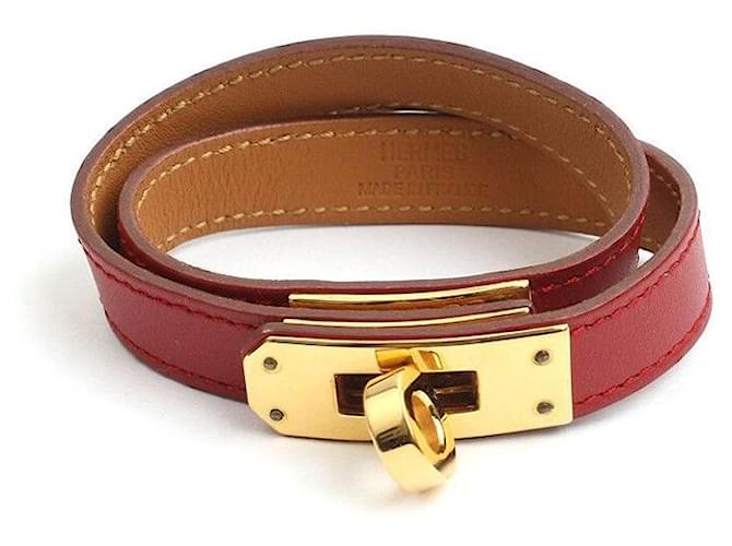 Hermès Bracelet Kelly rouge avec marquage 