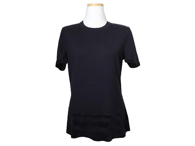 Salvatore Ferragamo Top in maglia blu navy Nero 