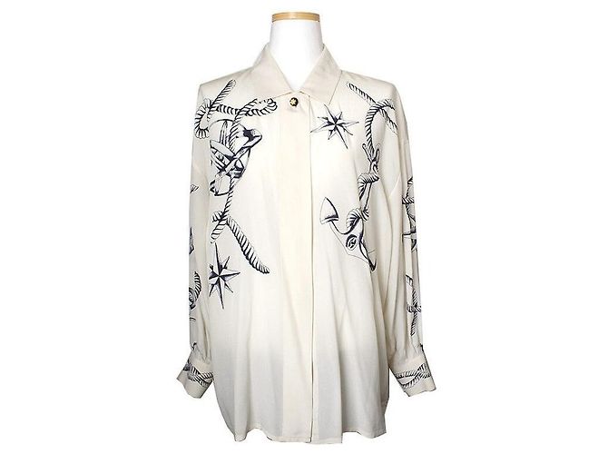 Escada Ivory Seidenbluse Weiß