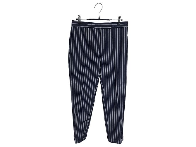 Thom Browne Pantalones de mohair a rayas para mujer Azul