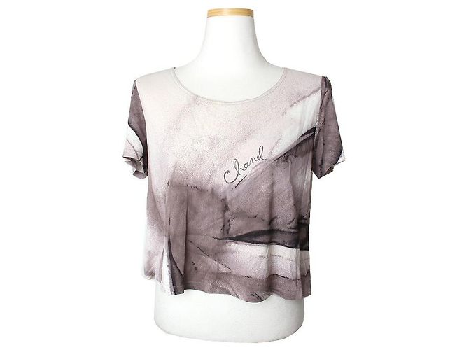 Chanel Top cropped de jersey Marrom
