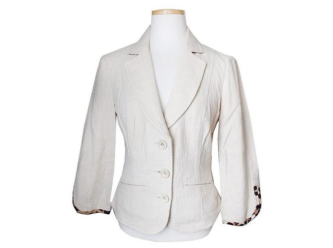 Moschino Chaqueta de jean de algodón beige Plata
