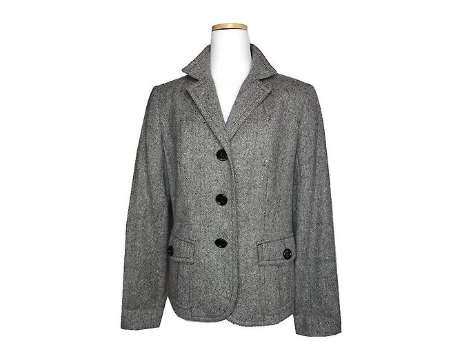 Burberry Giacca in lana grigio melange Marrone