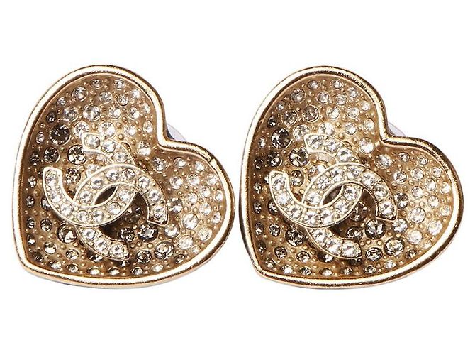 Chanel Orecchini a cuore con logo CC Multicolore 