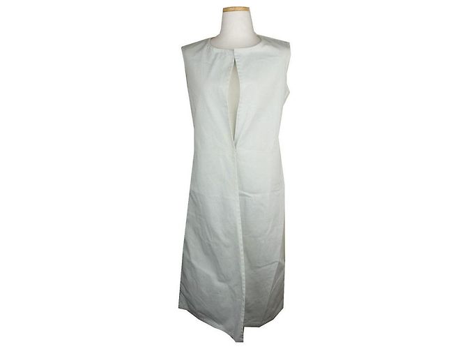 Jil Sander Mint Cotton Long Vest Silvery