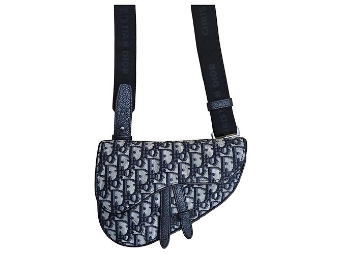 Dior Oblique Jacquard Mini Saddle Bag Brown